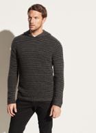 Vince Plush Cashmere Stripe Pull Over Hoodie