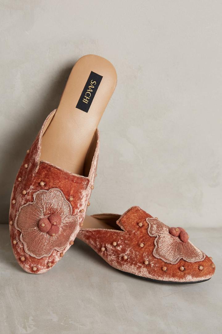 Anthropologie Saachi Charlise Applique Slides