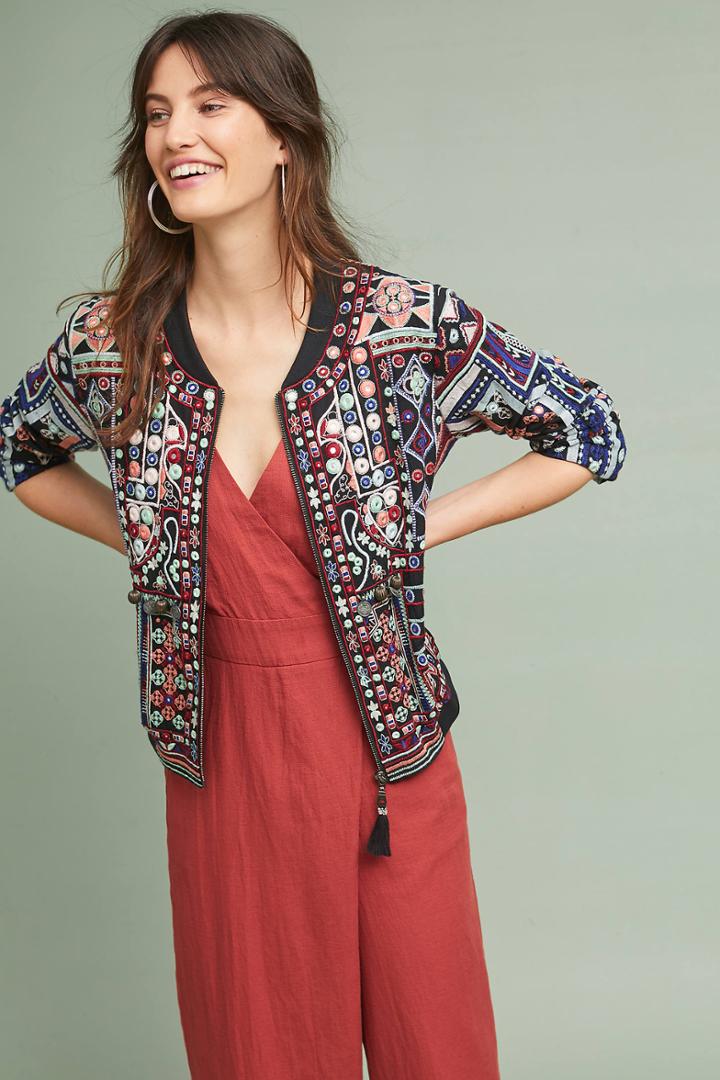 Raga Beaded Bomber Jacket