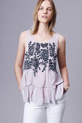 Flroeat Embroidered Roselle Tank