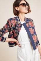 J.o.a. Pacey Jacquard Floral Bomber Jacket