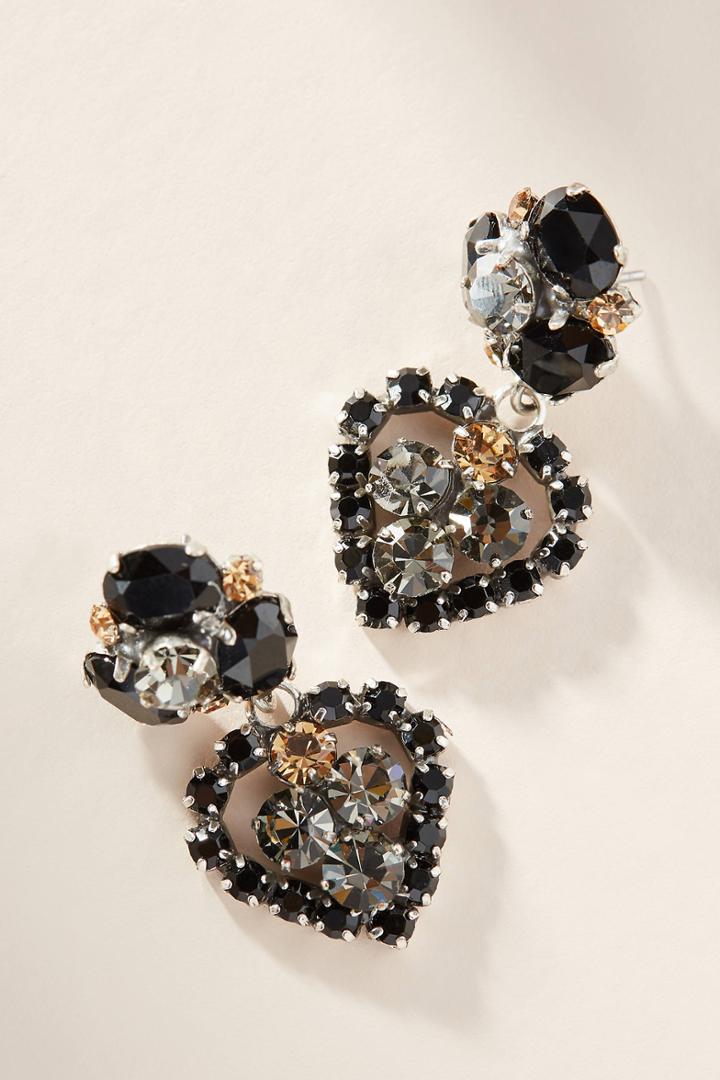Anthropologie Flora Heart Drop Earrings