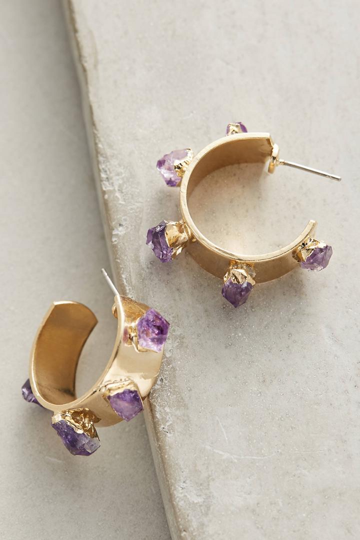 Dani Barbe Amethyst Mini Hoops