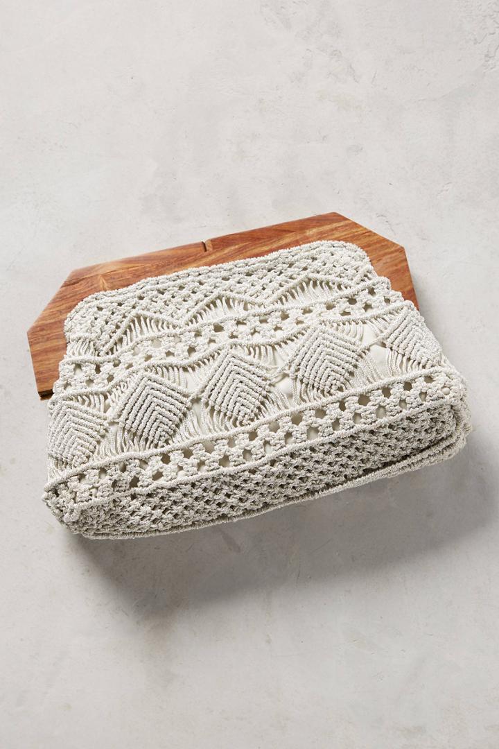 Anthropologie Kamm Woven Metallic Clutch