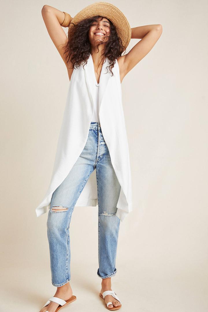Anthropologie Draped Longline Vest