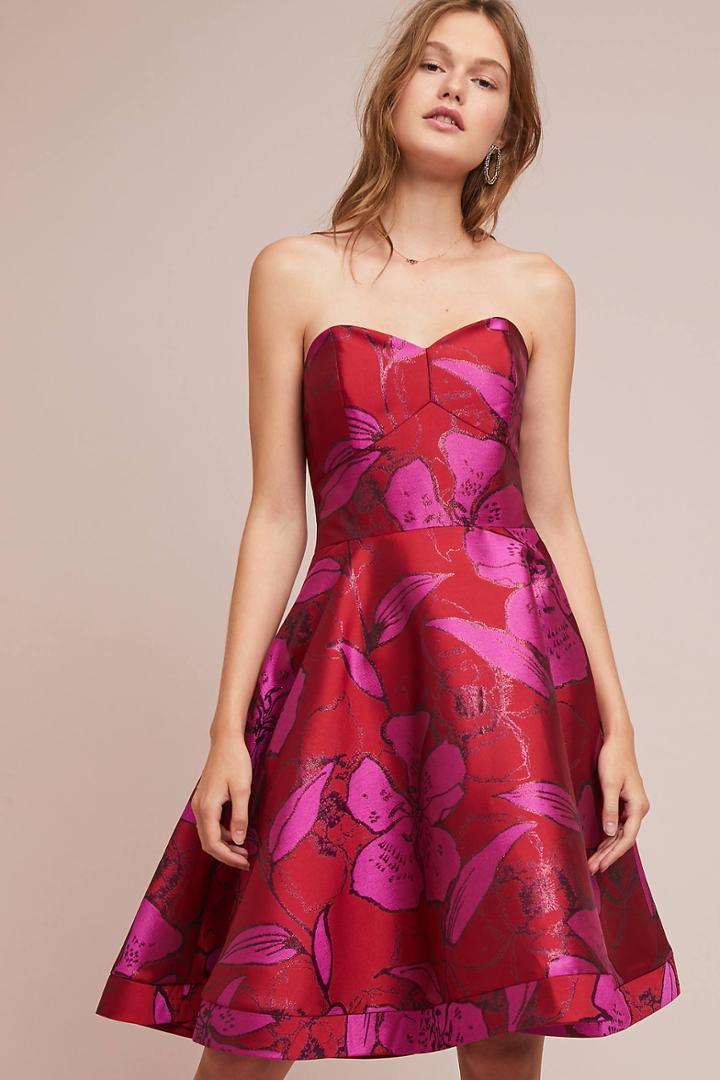 Shoshanna Jacquard Sweetheart Dress