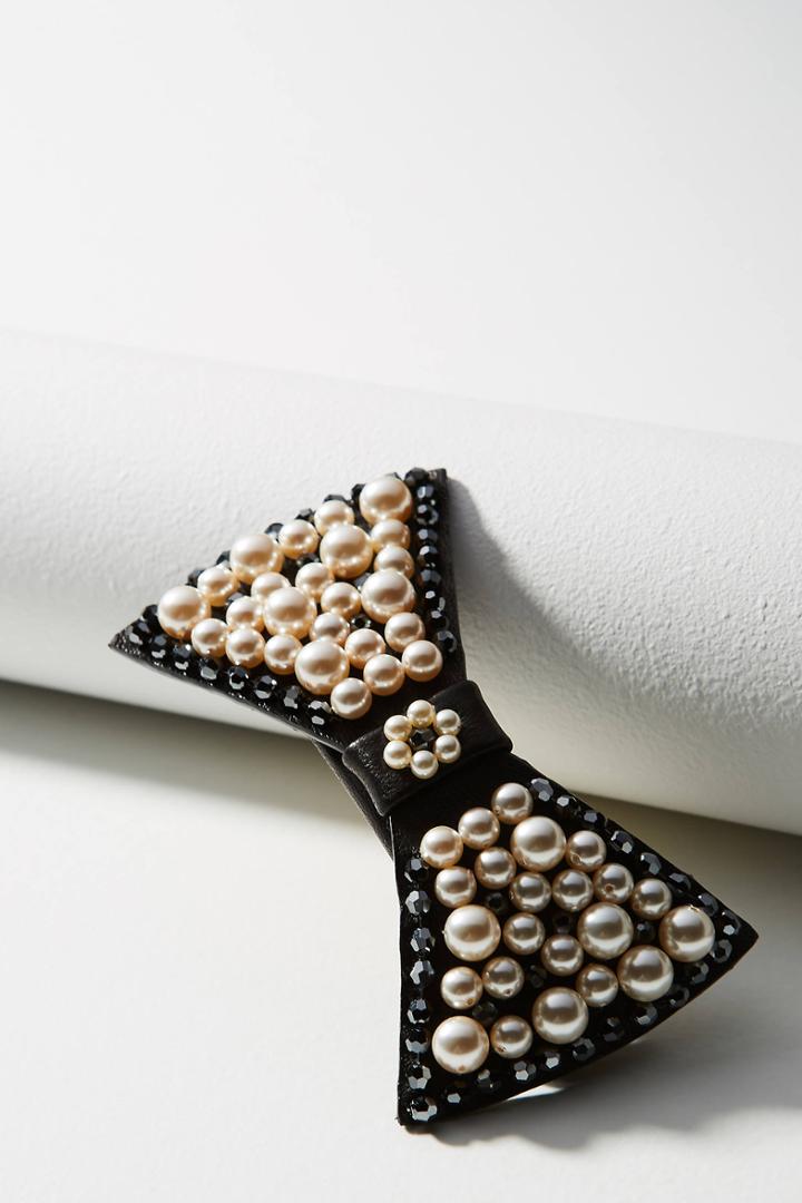 Alexandre De Paris Pearl Bow Barrette