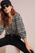 Current Air Plaid Structured Top