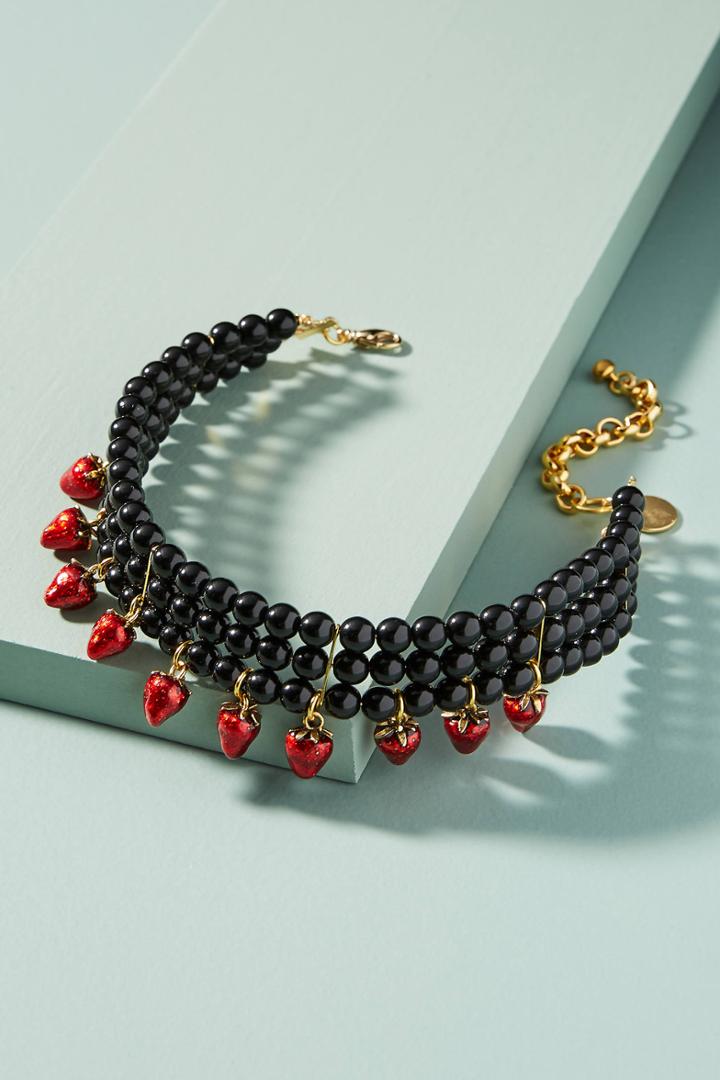 Venessa Arizaga Strawberry Charm Choker Necklace