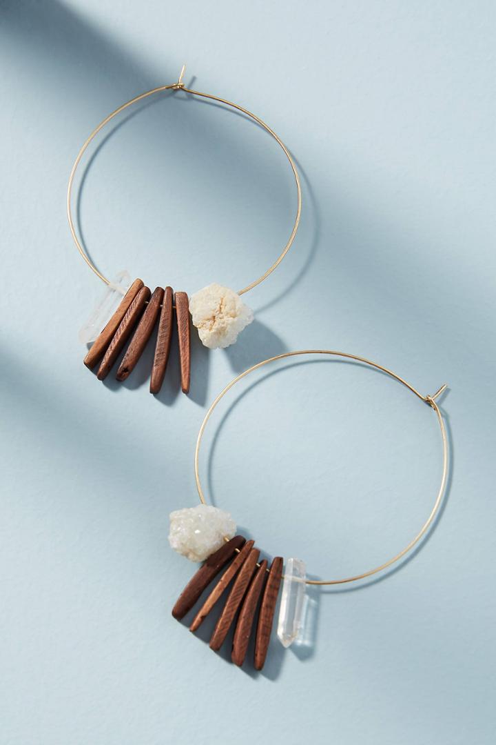 Anthropologie Forestry Hoop Earrings