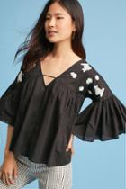 Maeve Harlow Embroidered V-neck Pullover