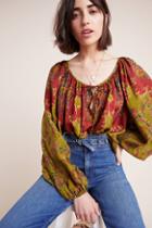 Mes Demoiselles Dolores Silk Peasant Top