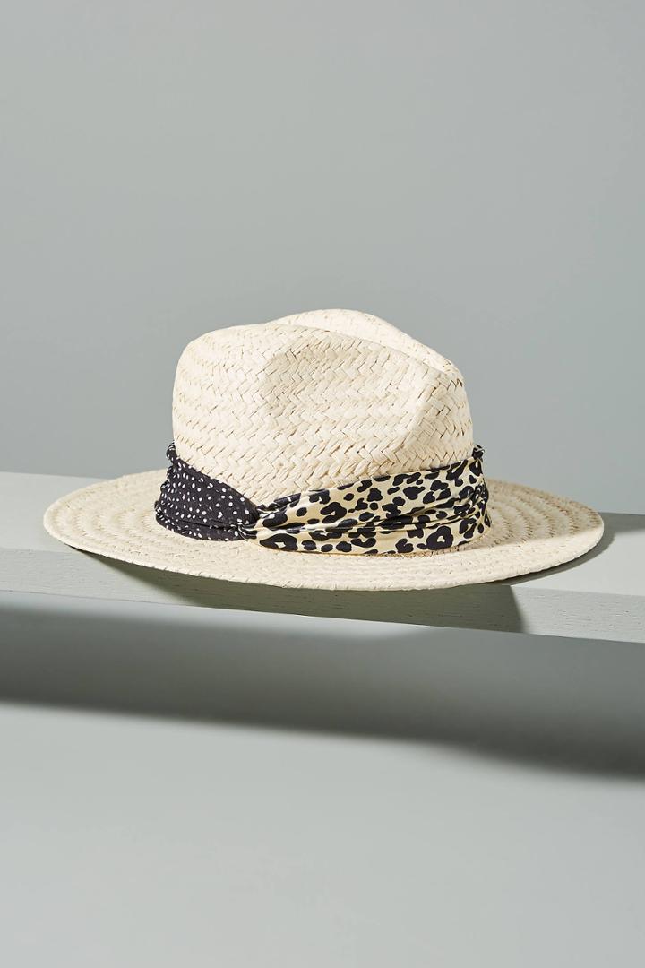 Anthropologie Genie By Eugenia Kim Billie Leopard-trimmed Fedora
