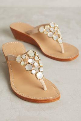 Mystique Mother-of-pearl Wedges Nude