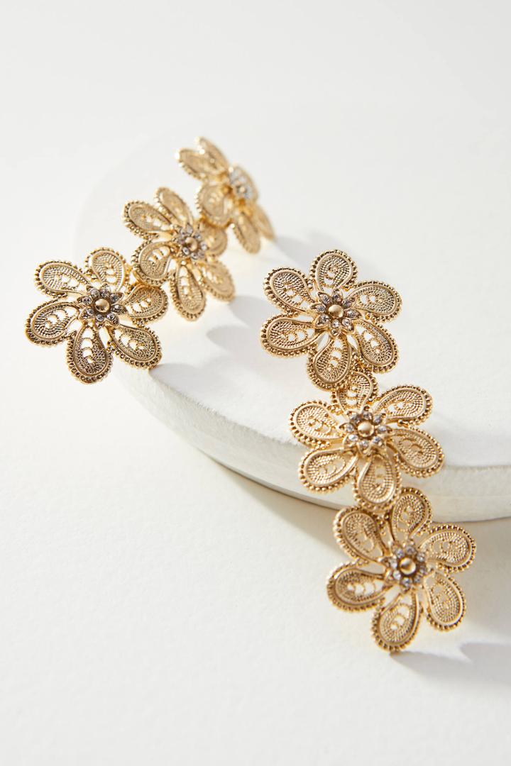 Anthropologie Fall Filigree Double Drop Earrings
