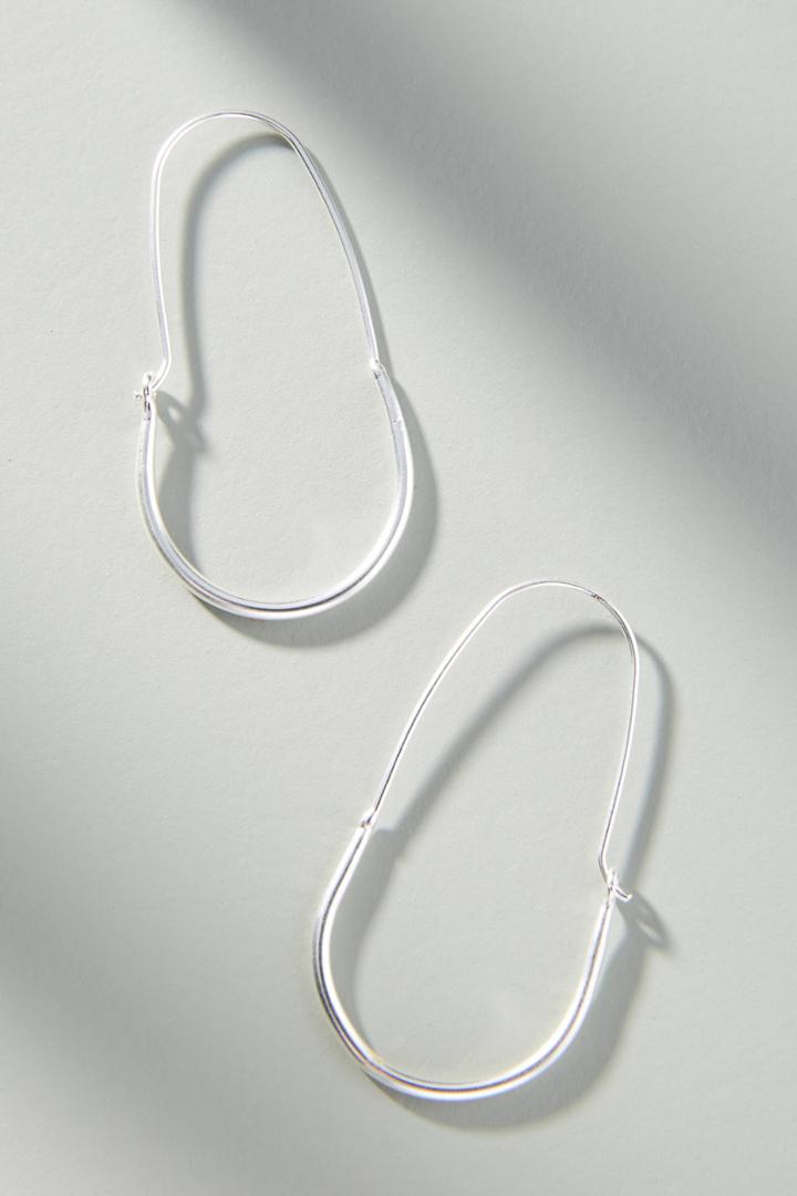 Anthropologie Tubular Crescent Hoop Earrings