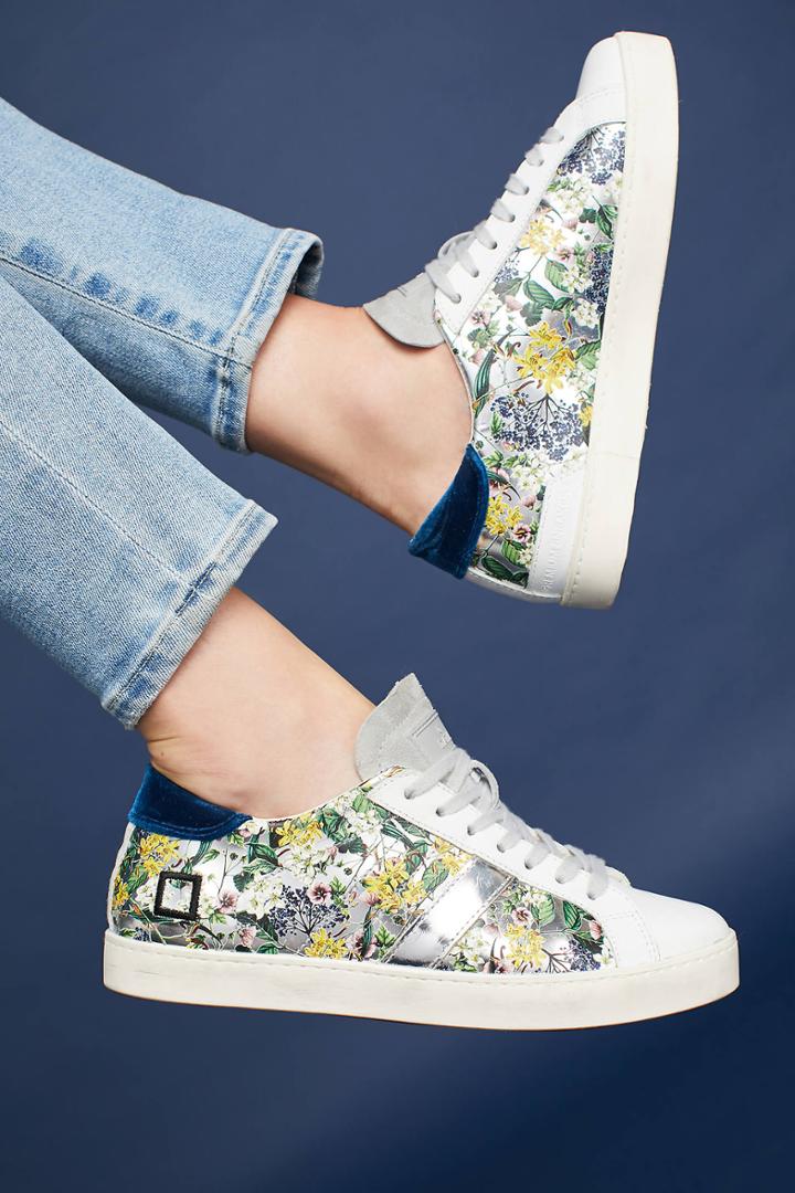 D.a.t.e. Glittering Flower Sneakers