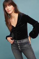 Design History Ruched Velvet Top