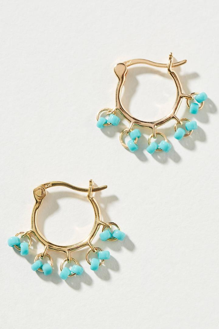 Anthropologie Scosha 10k Gold Cha Cha Huggie Hoop Earrings
