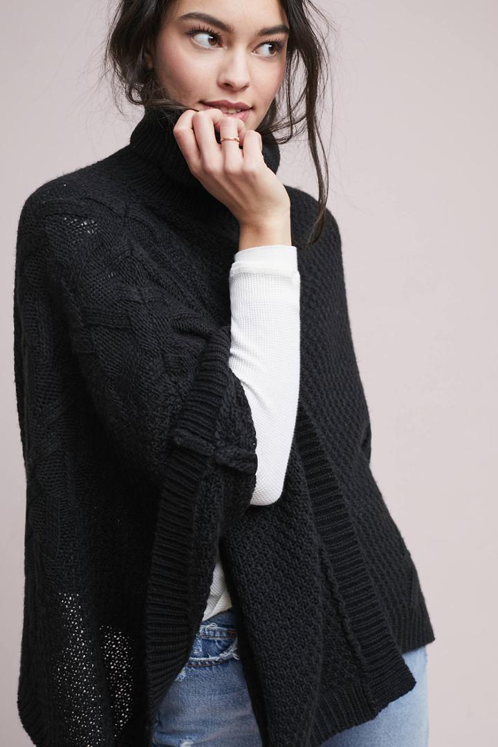 Line & Dot Turtleneck Poncho