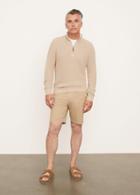 Vince Two Tone Rib Quarter Zip