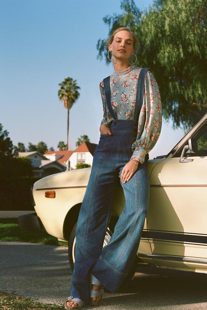 Pilcro And The Letterpress Pilcro Bibbed Denim Jumpsuit