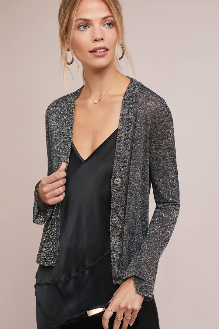 White + Warren Duchess Shine Cardigan