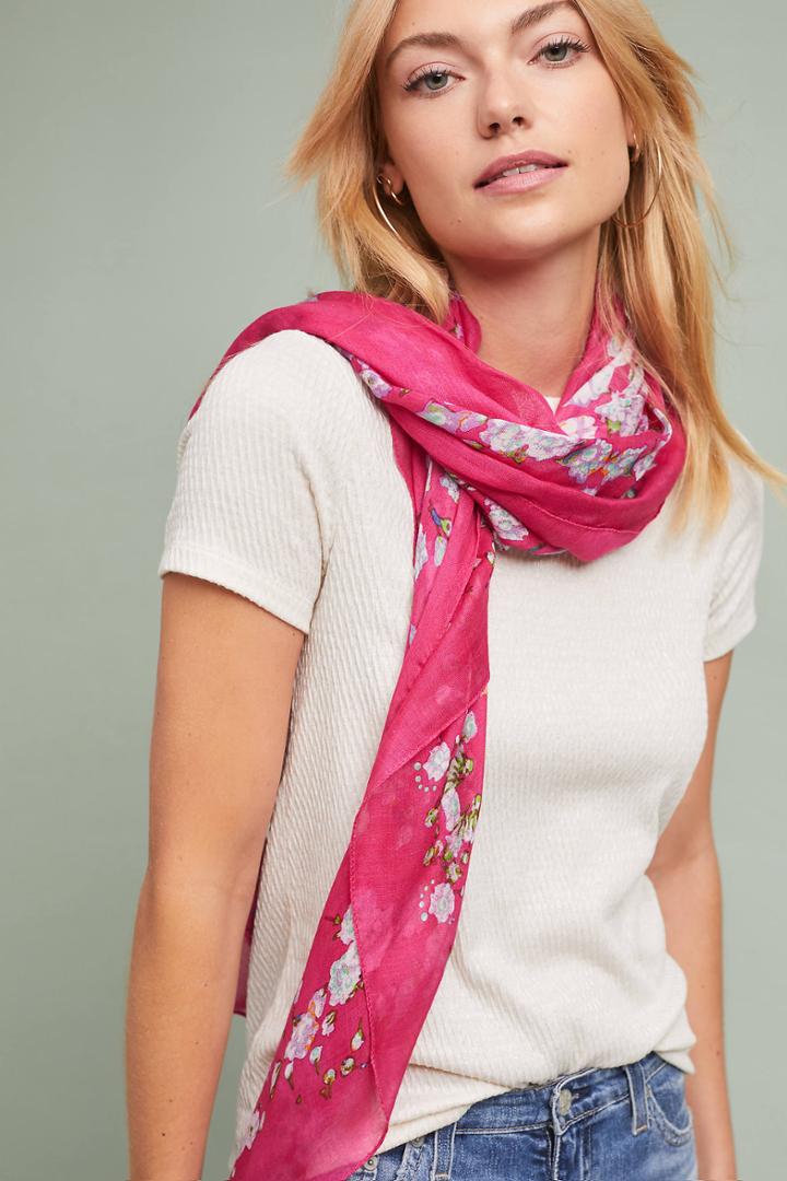 Anthropologie Everly Floral Scarf