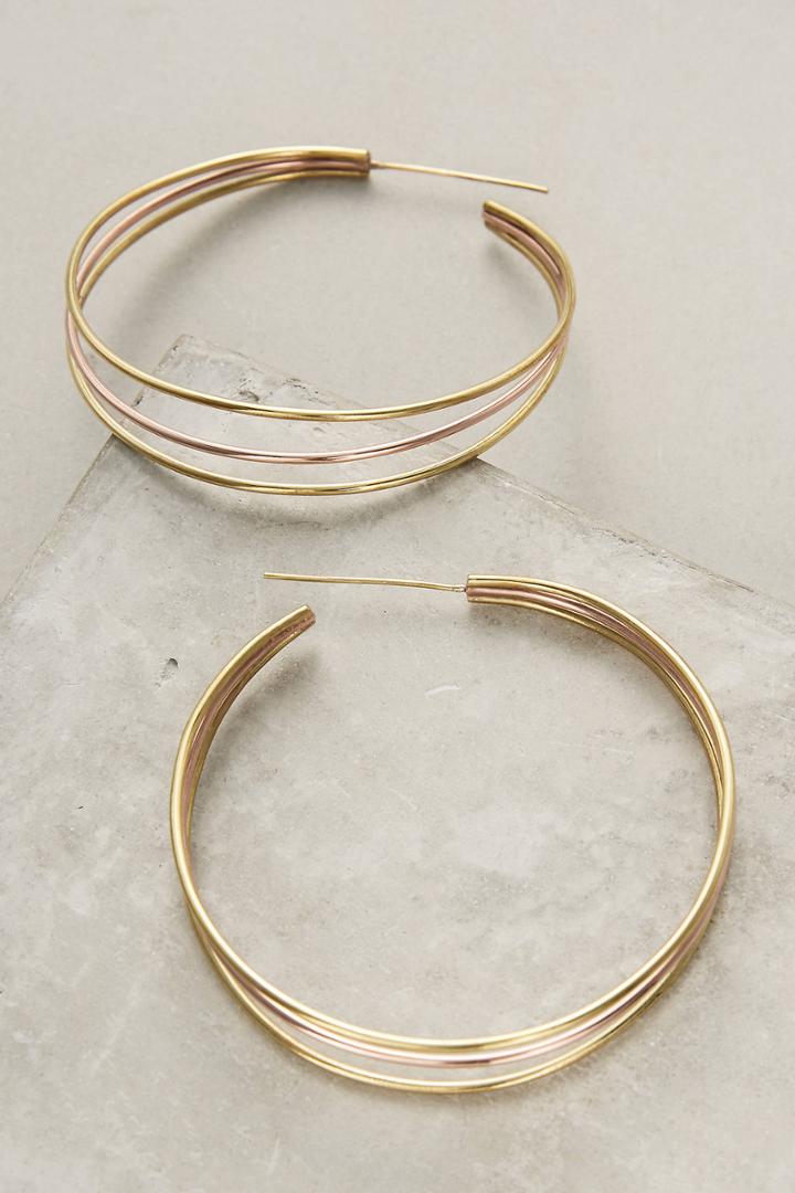 Lena Bernard Tri-strand Hoop Earrings