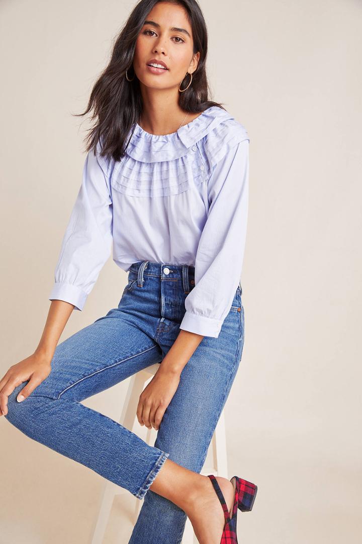 Harshman Rosalind Ruffled Poplin Blouse