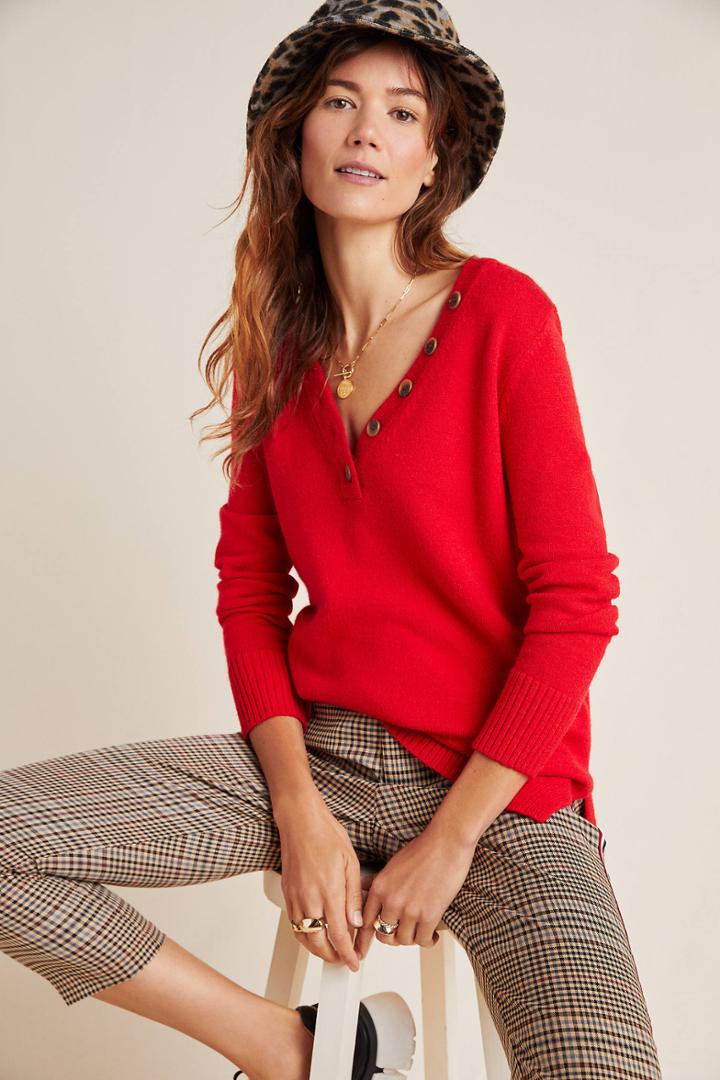 Anthropologie Serena V-neck Sweater
