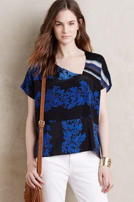 Burning Torch Lazuli Silk Blouse