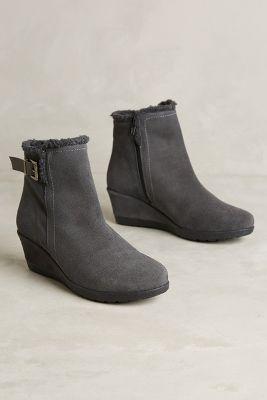 Anthropologie Shearling-lined Wedge Booties