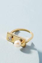 Gold Philosophy Pearl Block Ring