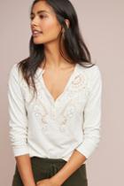 Akemi + Kin Embroidered Henley Top