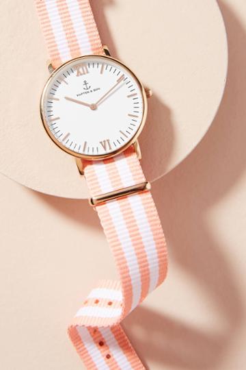 Kapten & Son Peach Striped Watch
