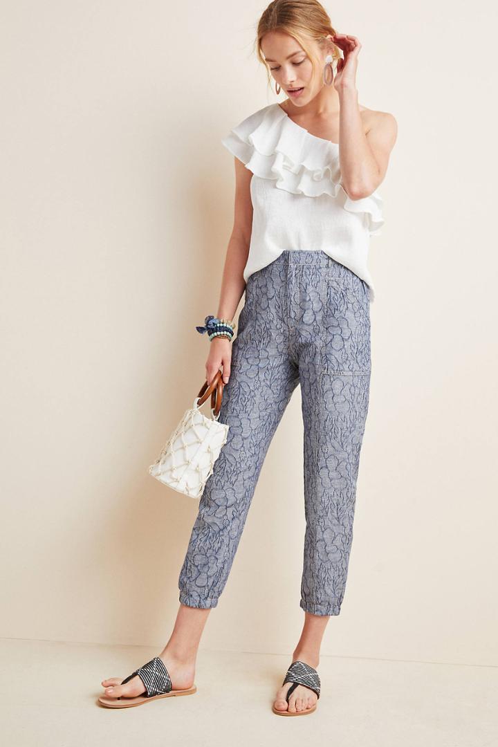 Anthropologie Bari Jacquard Joggers