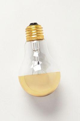 Anthropologie Half Gold Light Bulb
