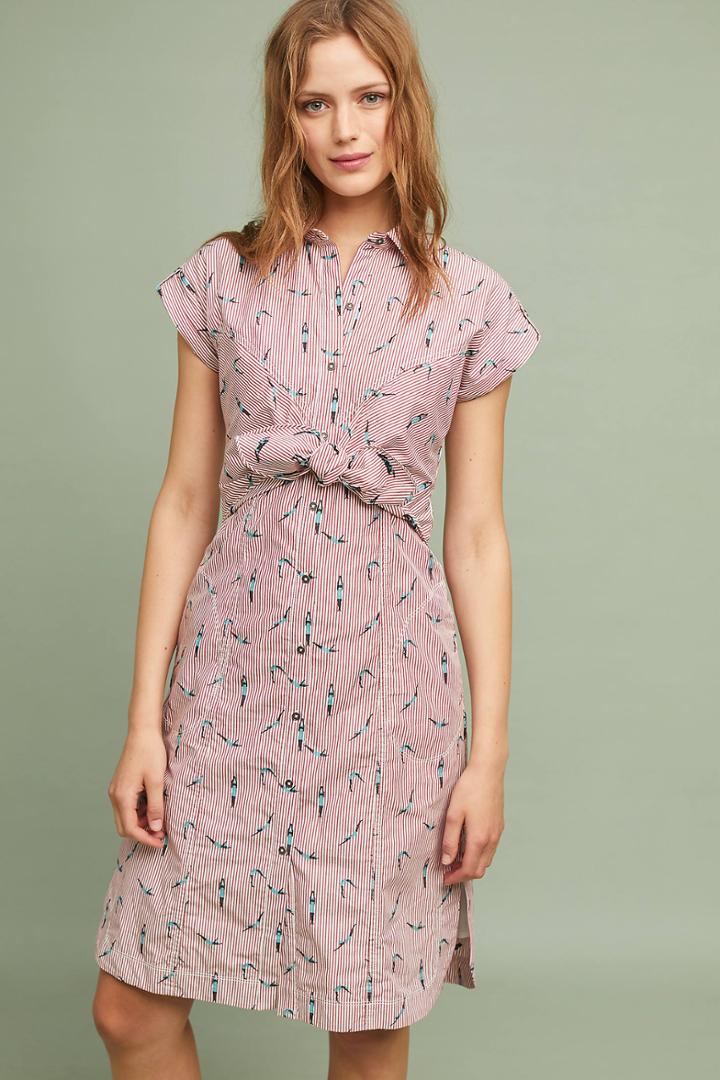 Maeve Swimmer Front-tie Shirtdress