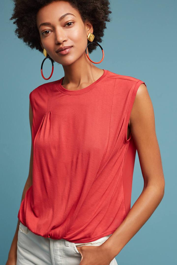 Tiny Twist-front Knit Tee