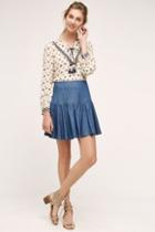 Corey Lynn Calter Tiered Denim Mini Skirt