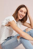Matison Stone Flutter-sleeve Textured Top