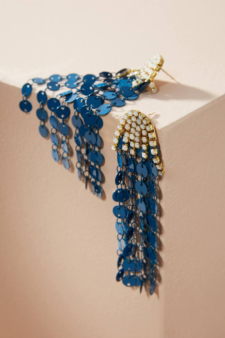 Anthropologie Sequined Waterfall Drop Earrings