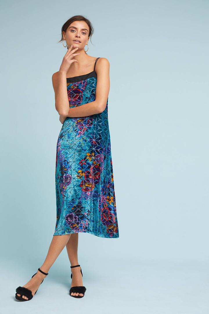 Moulinette Soeurs Lange Velvet Slip Dress