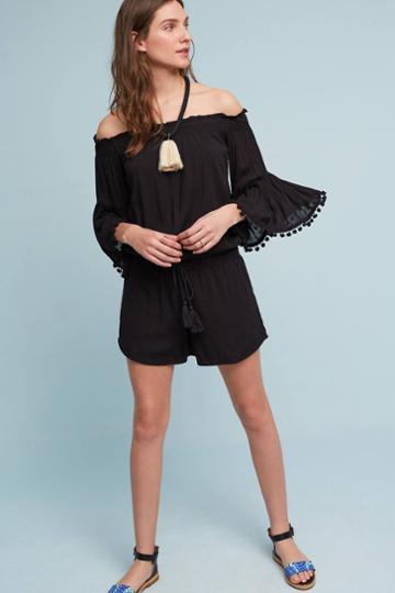 Lilka Pom-trimmed Romper