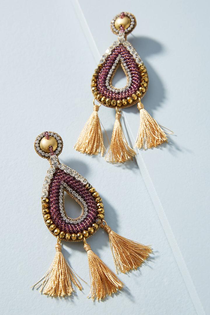 Anthropologie Tri-tassel Drop Earrings