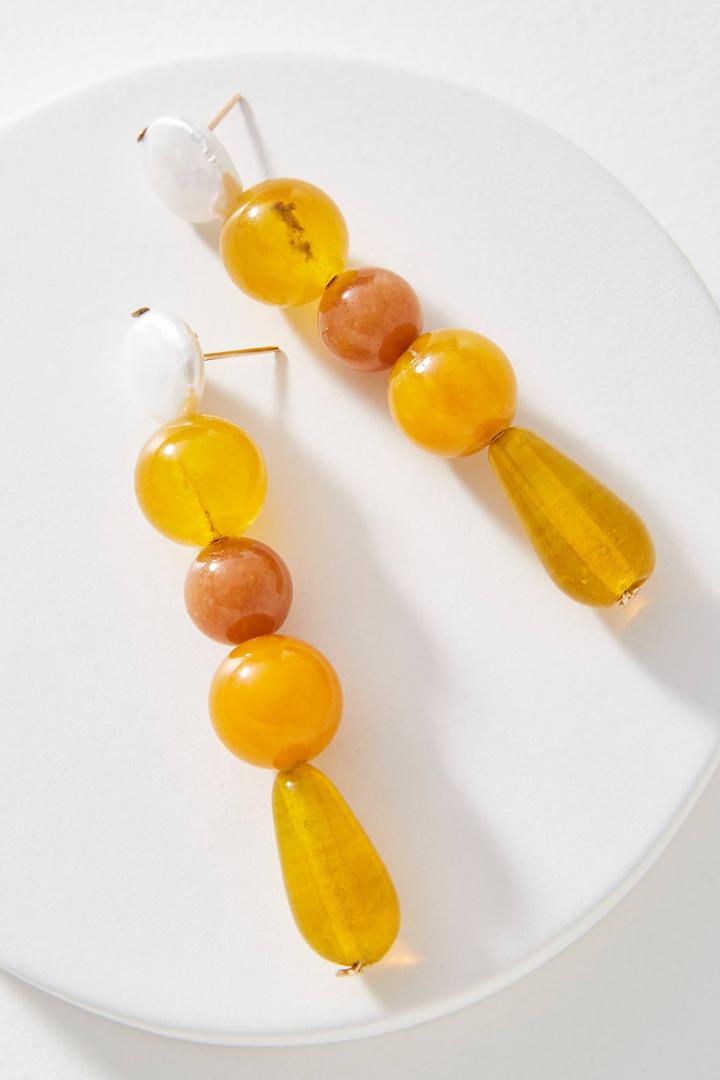 Nst Studio Amber Pearl Drop Earrings