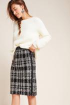 Anna Sui Alice Plaid Sequin Pencil Skirt