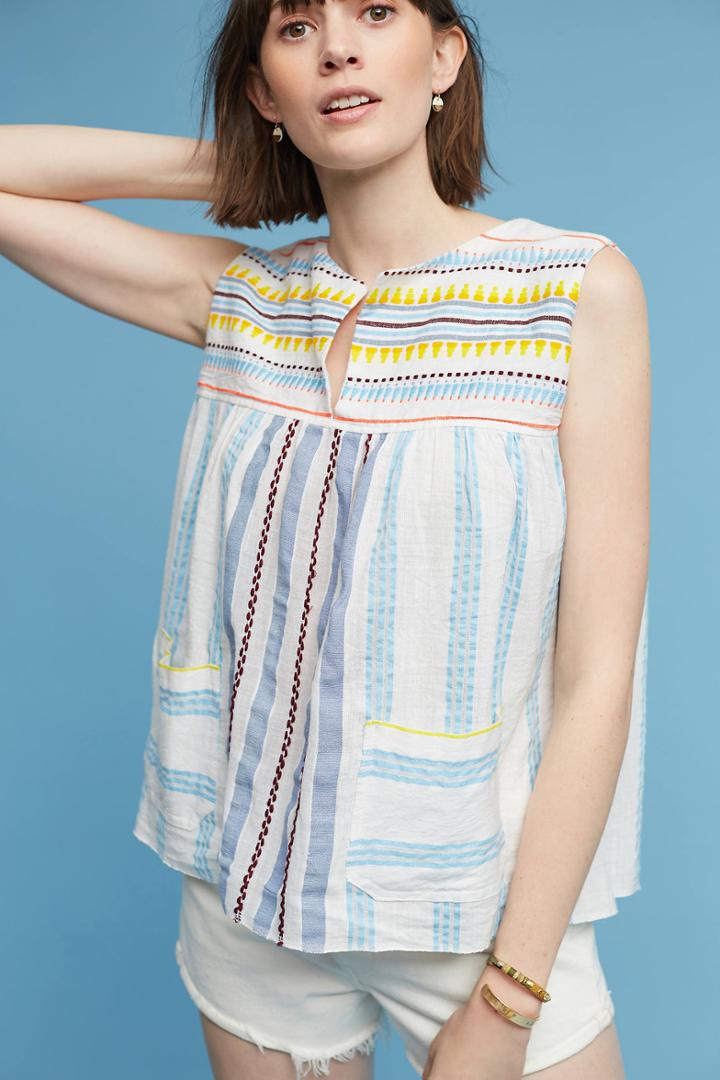 Lemlem Edna Embroidered Bikini Top