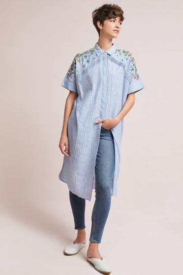 5x By Ajit Kumar Neysa Embroidered Shirtdress
